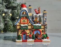 Домик Ясли для елочек на Северном Полюсе, полистоун, подсветка, 19x17x13 см, батарейки Lemax