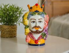 Сицилийская ваза ФАМОЗО: МАВР, керамика, 14 см, EDG