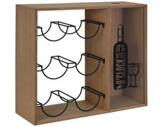 Подставка для вина ВАЙН-ТАЙМ, на 7 бутылок, дерево, стекло, металл, 45х35 см Koopman International