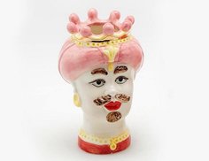 Сицилийская ваза ИСТОРИЯ ЛЮБВИ: МАВР В РОЗОВОМ, керамика,13 см, EDG