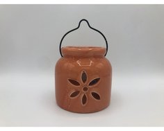 Керамический подсвечник оранжевый, 13 см, Kaemingk