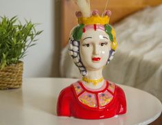 Сицилийская ваза ДОННА ИН РОССО, керамика, 18 см, EDG
