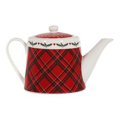 Заварочный чайник Mercury Tableware керамика красно-белый 1,2 л