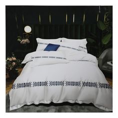 Комплект постельного белья Wonne Traum Elegance Pafos двуспальный бамбук 70 х 70 см белый