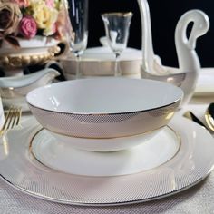 Набор 6 штук Салатник Lenardi Золотая симфония 18см, костяной фарфор