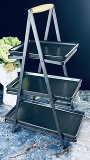 Трехъярусная фруктовница этажерка Lenardi Эллада 31x16x50см, фарфор