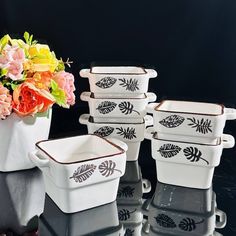 Набор 6 штук Салатник квадратный Lenardi 11см, фарфор