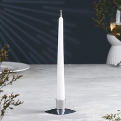 Подсвечник "Квадрат" металл на одну свечу, 7х7х2,7 см, хром No Brand
