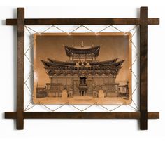 Картина BoomGift Иволгинский дацан Республика Бурятия гравировка на натуральной коже