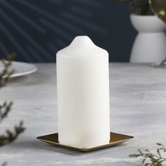 Подсвечник Тарелка квадратная, 9928333, золотой No Brand