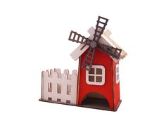 Чайный домик КРАСНАЯ МЕЛЬНИЦА, дерево, 22 см, STAR trading