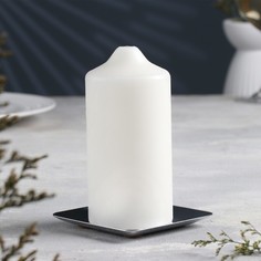Подсвечник "Тарелка квадратная" металл на одну свечу, 10х1,1 см, хром No Brand
