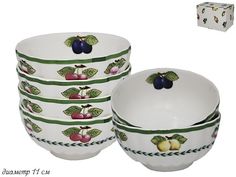 Набор 6 штук Салатник Lenardi Фрукты 11см, фарфор