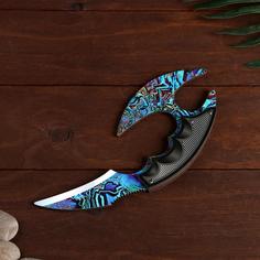 Сувенир деревянный "Ножик Керамбит с защитой пальцев", цвет ледяная закалка, (2шт.) Дарим красиво