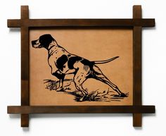 Картина BoomGift Охотничья собака, подарок, натуральная кожа