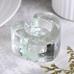 Подсвечник Сердце, стекло No Brand