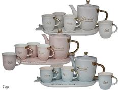 Чайный набор 6 предметов Lenardi чайник, чашки 250мл, подставка