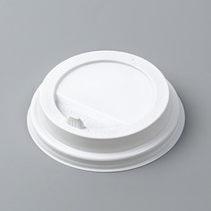 Крышка одноразовая на стакан Белая с носиком, 90 мм (100 шт) No Brand