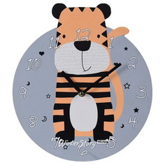 Детские настенные часы ВЕСЁЛЫЙ ЗООПАРК: ТИГРЁНОК, MDF, 28 см, Koopman International