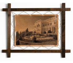 Картина BoomGift Ливадийский дворец Ялта гравировка на натуральной коже