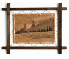 Картина BoomGift Кремлёвская стена гравировка на натуральной коже