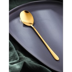Ложка столовая из нержавеющей стали Magistro Elegance, 20,5x4,2 см, на подвесе, золотой