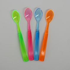 Ложки пластиковые, набор 12 шт., цвета МИКС No Brand