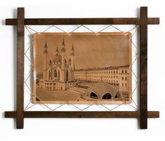 Картина BoomGift Казанский Кремль гравировка на натуральной коже