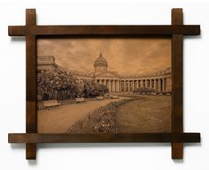 Картина BoomGift Казанский собор Санкт-Петербург гравировка на натуральной коже