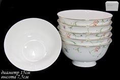 Набор из 6 штук Салатник Lenardi Английский сад 15см, костяной фарфор