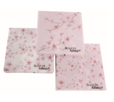 Бумажные салфетки, розовый фон, мелкий рисунок, 17х17 см, 20 шт., Boltze