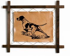 Картина BoomGift Охотничья собака, подарок, натуральная кожа