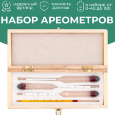 Набор ареометров (0-40,40-70,70-100) + термометр жидкостной No Brand