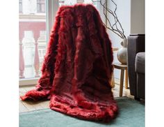 Меховой плед FUR CHARM, бордовый, 150х130 см, Kaemingk
