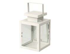 Подсвечник-фонарь ФАСОН, металл, стекло, белый, 12 см, Koopman International