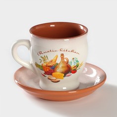 Чайная пара Rustic Kitchen, чашка 300 мл, блюдце Ломоносовская керамика