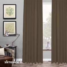 Шторы интерьерные Shtorkki рогожка Brown 250х258 см