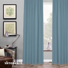 Шторы интерьерные Shtorkki рогожка Blue 300х250 см