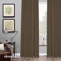 Шторы интерьерные Shtorkki рогожка Brown 350х266 см