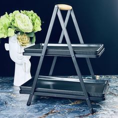 Двухъярусная фруктовница этажерка Lenardi Эллада 35х15х30.5см, фарфор