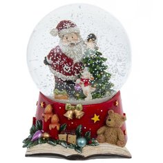 Фигурка декоративная в стекл. шаре "Санта" ,Flando 781502