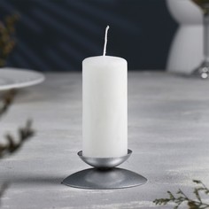 Подсвечник Гадальный Н металл на одну свечу, 7,3х3 см, серебро No Brand