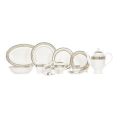 Столовый сервиз Macbeth bone porcelain Golden castle 6 персон 37 предметов