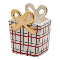 Ваза керамика Edg Pacco Regalo 16 см красно-зеленая
