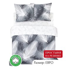 Постельное белье АРТПОСТЕЛЬ Возрождение евро на резинке из поплина 932