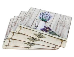 Сервировочная салфетка ROMANTIC LAVENDER на пробковой основе 40х30 см (4 шт.), Boltze