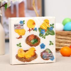 Салфетки бумажные New line Пасхальные цыплята, 2 слоя, 33x33 см, 20 шт. No Brand