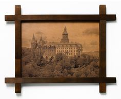 Картина BoomGift Замок Ксенж, гравировка на натуральной коже