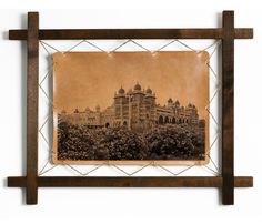 Картина BoomGift Майсурский дворец, Индия, гравировка на натуральной коже