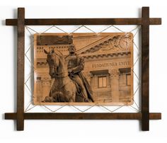 Картина BoomGift Собор в Куртя-де-Арджеш, Румыния, гравировка на натуральной коже